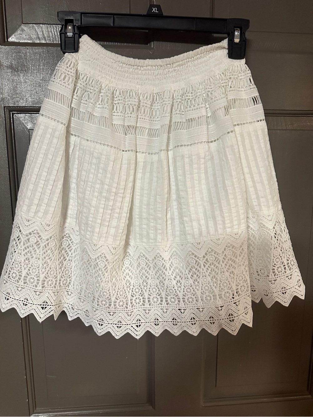 Chelsea & Violet White Lace Eyelet Skater Skirt